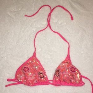 Sparkly Pink Bikini Top (Size Small)